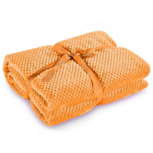 Oranžová deka z mikrovlákna DecoKing Henry, 70 x 150 cm