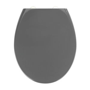 Tmavě šedé WC sedátko se snadným zavíráním Wenko Samos, 44,5 x 37,5 cm