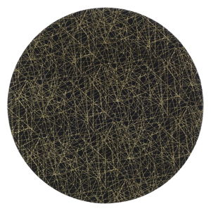 Černý plastový talíř InArt Golden, ⌀ 33 cm