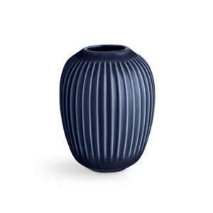 Tmavě modrá kameninová váza Kähler Design Hammershoi, výška 10 cm