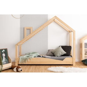 Domečková postel z borovicového dřeva Adeko Luna Adra, 70 x 160 cm
