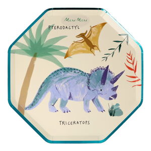 Papírové jednorázové tácky v sadě  8 ks Dinosaur Kingdom – Meri Meri