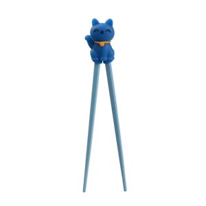 Pár modrý dětských plastových hůlek Tokyo Design Studio Cat, délka 22 cm