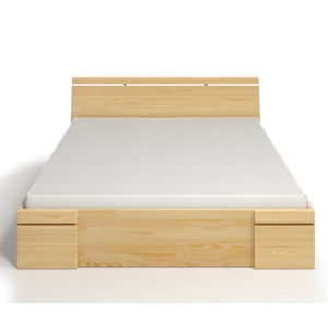 Dvoulůžková postel z borovicového dřeva se zásuvkou SKANDICA Sparta Maxi, 200 x 200 cm