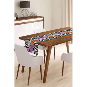 Běhoun na stůl z mikrovlákna Minimalist Cushion Covers Flower Stripes, 45 x 145 cm