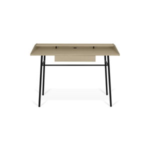 Pracovní stůl s deskou z dubu a černýma nohama TemaHome Ply, 120 x 81 cm