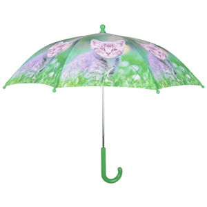 Zelený deštník s potiskem koťátka Esschert Design Animals