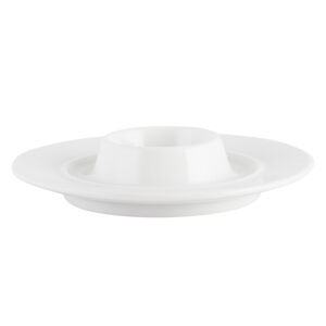 Bílý porcelánový talíř na vejce Mikasa Ridget