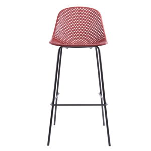 Červená barová židle Leitmotiv Diamond Mesh