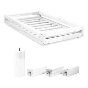 Set bílé zásuvky pod postel a 4 prodloužených nohou Benlemi, pro postel 90 x 200 cm