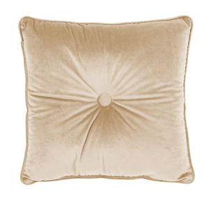Světle béžový polštář Tiseco Home Studio Velvet Button, 45 x 45 cm