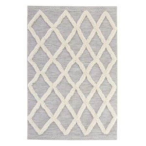 Šedý koberec Mint Rugs Handira Grid, 290 x 194 cm