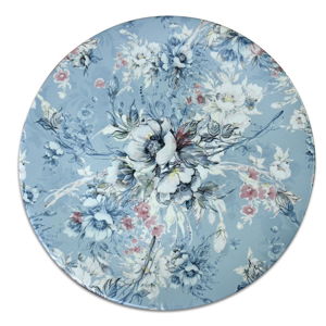 Modrý keramický talíř Flowers, ⌀ 26 cm