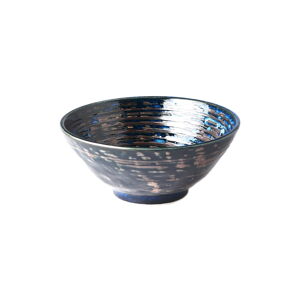 Tmavě modrá keramická mísa MIJ Copper Swirl, ø 20 cm