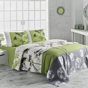 Lehký bavlněný přehoz přes postel na dvoulůžko Belezza Green, 200 x 230 cm