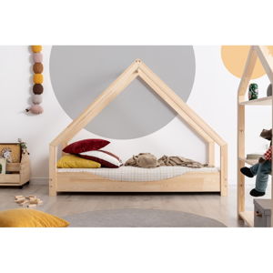 Domečková dětská postel z borovicového dřeva Adeko Loca Elin, 90 x 160 cm