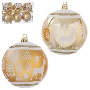 Sada 6 vánočních ozdob ve zlaté barvě Unimasa Deer