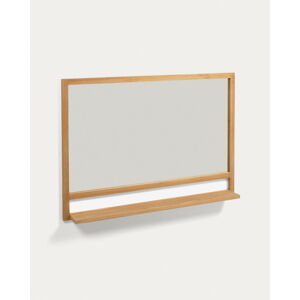 Nástěnné zrcadlo s poličkou  s dřevěným rámem 100x70 cm Taciana – Kave Home