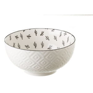 Šedo-bílá porcelánová miska Unimasa Mini Cactus,ø 14,9 cm