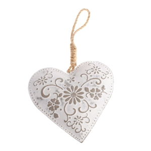 Závěsná kovová dekorace ve tvaru srdce Dakls Flowers