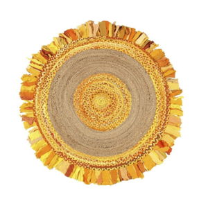 Kruhový koberec z juty a bavlny Eco Rugs Gold, Ø 120 cm