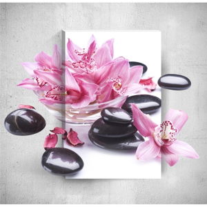Nástěnný 3D obraz Mosticx Pink Flowers With Pebbles, 40 x 60 cm