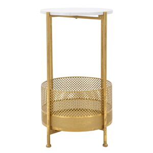 Kulatý odkládací stolek s deskou v dekoru mramoru ø 35 cm Basket – Mauro Ferretti