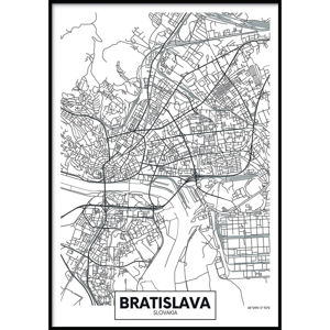 Nástěnný obraz MAP/BRATISLAVA, 70 x 100 cm