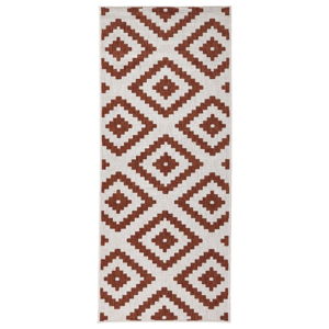 Červeno-krémový venkovní koberec NORTHRUGS Malta, 80 x 350 cm