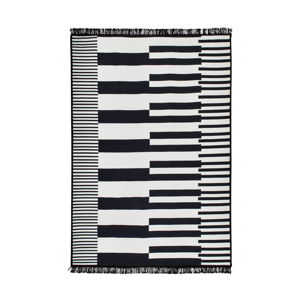 Černo-bílý oboustranný koberec Klotho, 140 x 215 cm