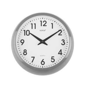 Nástěnné šedé kuchyňské hodiny Versa, ⌀ 30 cm