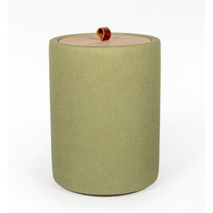 Odkládací stolek v zelené barvě se snímatelnou deskou z dubového dřeva Askala Ibisco, ⌀ 36 cm