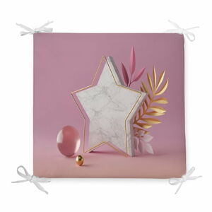 Podsedák s příměsí bavlny Minimalist Cushion Covers Pink Star, 42 x 42 cm