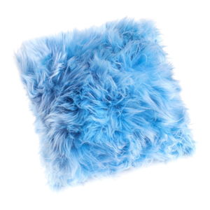 Světle modrý polštář z ovčí kožešiny Royal Dream Sheepskin, 45 x 45 cm