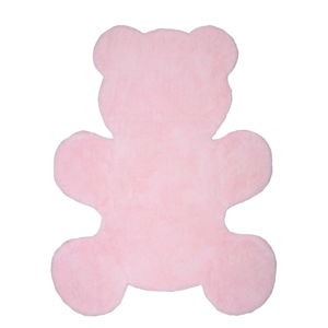 Dětský růžový ručně vyrobený koberec Nattiot Little Teddy, 80 x 100 cm