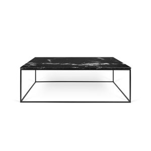 Černý mramorový konferenční stolek s černými nohami TemaHome Gleam, 75 x 120 cm