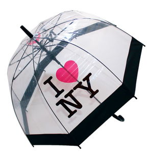 Transparentní větruodolný holový deštník Ambiance Birdcage I Love NY, ⌀ 79 cm