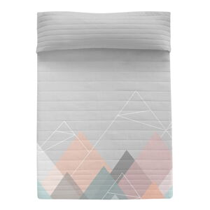 Růžovo-šedý bavlněný prošívaný přehoz 180x260 cm Range – Blanc